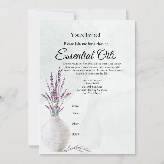 Uitnodiging Etherische Oliecursus (Voorkant)