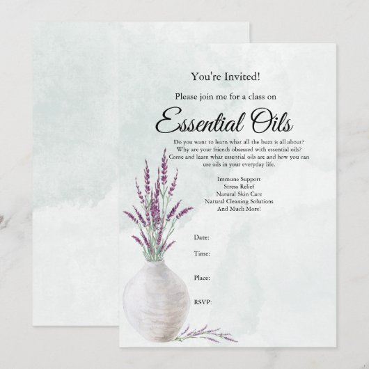 Uitnodiging Etherische Oliecursus (Voorkant / Achterkant)