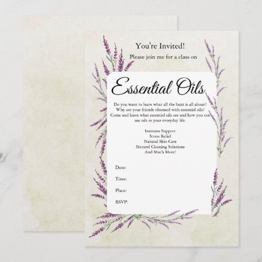 Uitnodiging Etherische Oliecursus (Voorkant / Achterkant)