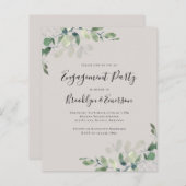 Uitnodiging Eucalyptus Engagement Party uit begrot (Voorkant / Achterkant)