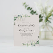 Uitnodiging Eucalyptus Engagement Party uit begrot (Staand voorkant)