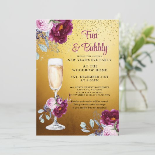 Uitnodiging Eve-partij nieuwjaar (Staand voorkant)