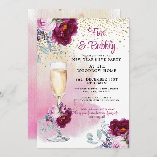 Uitnodiging Eve-partij nieuwjaar (Voorkant / Achterkant)