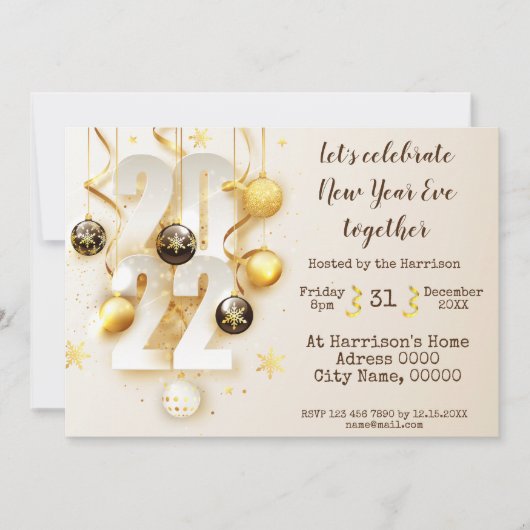 Uitnodiging Eve-partij nieuwjaar (Voorkant)