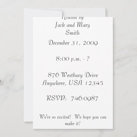 Uitnodiging Eve-partij nieuwjaar (Achterkant)