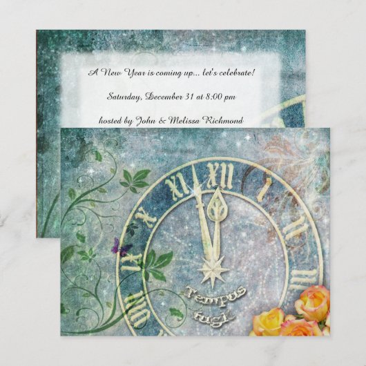 Uitnodiging Eve-partij nieuwjaar (Voorkant / Achterkant)