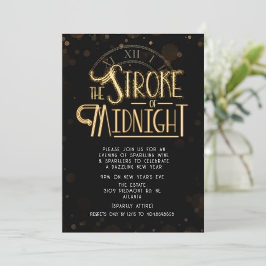 Uitnodiging Eve-partij nieuwjaar (Staand voorkant)