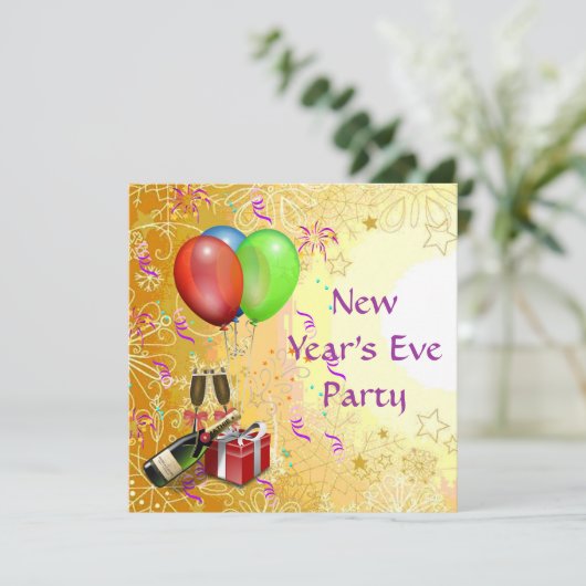Uitnodiging Eve-partij nieuwjaar (Staand voorkant)