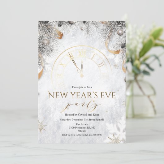 Uitnodiging Eve-partij nieuwjaar (Staand voorkant)