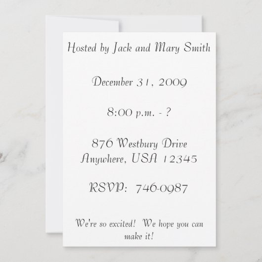 Uitnodiging Eve-partij nieuwjaar (Achterkant)