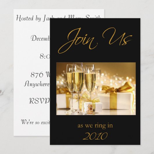 Uitnodiging Eve-partij nieuwjaar (Voorkant / Achterkant)