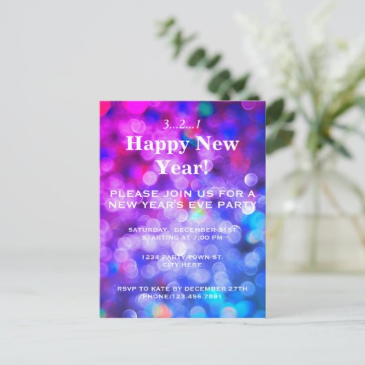 Uitnodiging Eve-partij nieuwjaar (Staand voorkant)