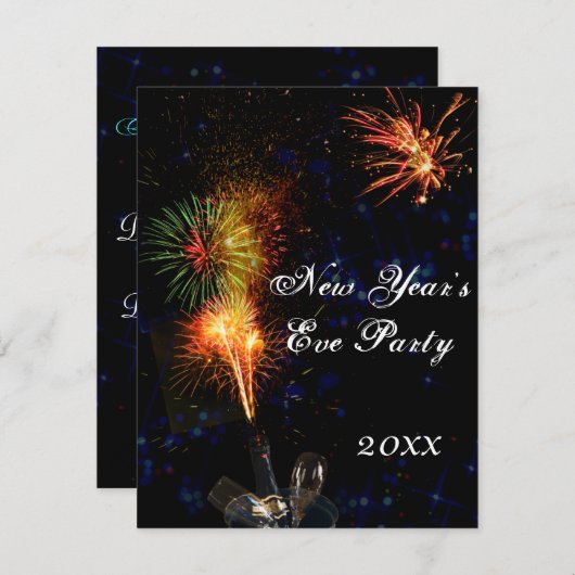 Uitnodiging Eve-partij nieuwjaar (Voorkant / Achterkant)