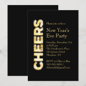 Uitnodiging Eve Party van Cheers in Black (Voorkant / Achterkant)