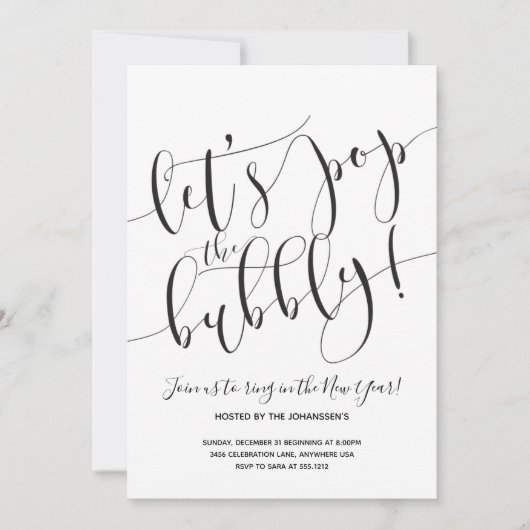 Uitnodiging Eve Party van het moderne Nieuwjaar (Voorkant)