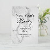 Uitnodiging Eve Party van Marble New Year (Staand voorkant)