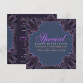 Uitnodiging exotische Donkere Gothic Goddess Party (Voorkant / Achterkant)