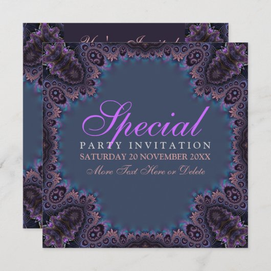 Uitnodiging exotische Donkere Gothic Goddess Party (Voorkant / Achterkant)