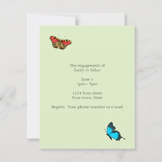 Uitnodiging exotische fern-Verloving (Achterkant)