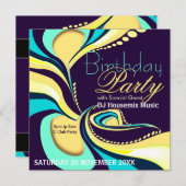 Uitnodiging exotische Flamboyante Abstracte Art Pa (Voorkant / Achterkant)