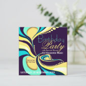 Uitnodiging exotische Flamboyante Abstracte Art Pa (Staand voorkant)