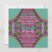 Uitnodiging exotische fractale gelaatpartij (Achterkant)