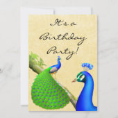 Uitnodiging exotische Indische Peacock Birthday Pa (Voorkant)