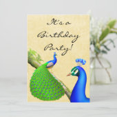 Uitnodiging exotische Indische Peacock Birthday Pa (Staand voorkant)