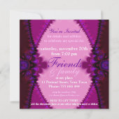 Uitnodiging exotische Pinks Bohemian Lace Party (Achterkant)