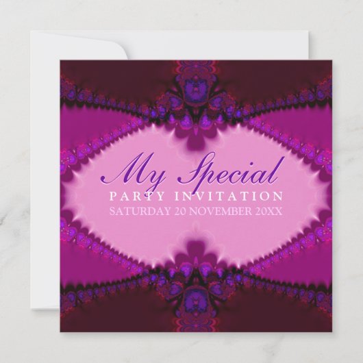 Uitnodiging exotische Pinks Bohemian Lace Party (Voorkant)