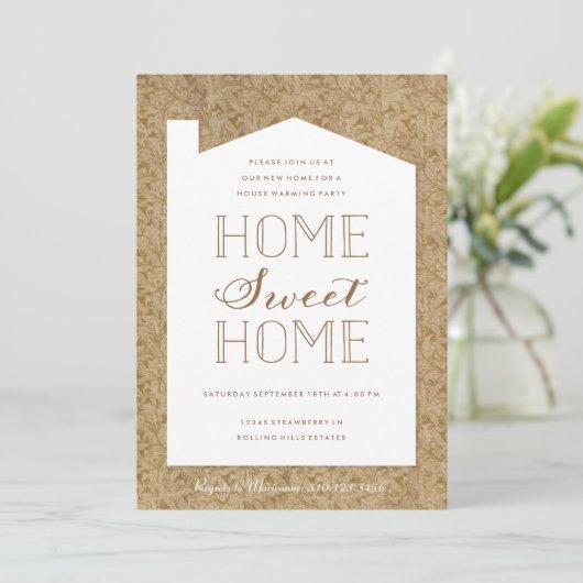 Uitnodiging Fabric House Warming Party (Staand voorkant)
