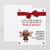 Uitnodiging Fairy Party voor meisjes (Voorkant / Achterkant)