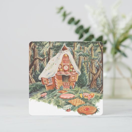 uitnodiging Fairy Tale, Hansel en Gretel (Staand voorkant)