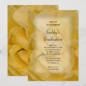 Uitnodiging fancy gele rozenpartij (Voorkant / Achterkant)