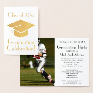 Uitnodiging fancy Gold Foil Graduation Party
