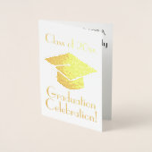 Uitnodiging fancy Gold Foil Graduation Party (Voorkant)