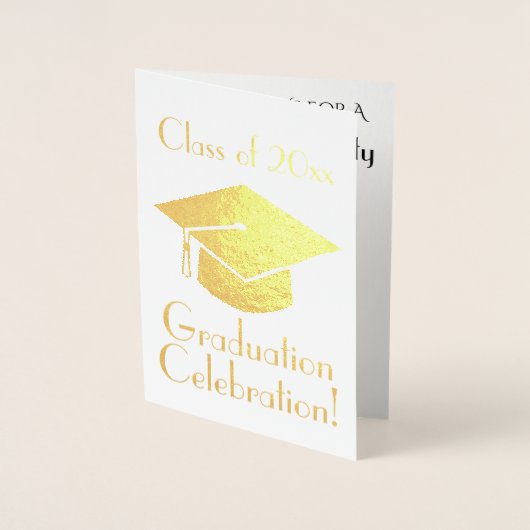 Uitnodiging fancy Gold Foil Graduation Party (Voorkant)