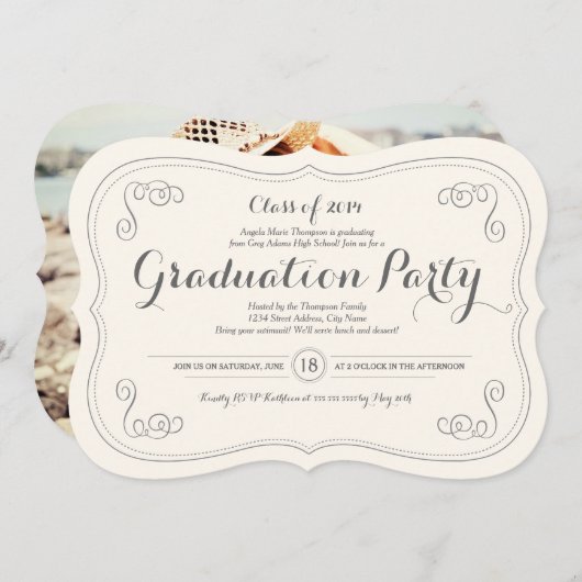 Uitnodiging fancy partij Afstudeerder (Voorkant / Achterkant)