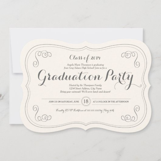 Uitnodiging fancy partij Afstudeerder (Voorkant)