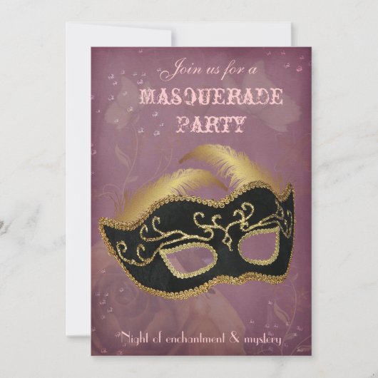 Uitnodiging Fantasy Masquerade feest (Voorkant)