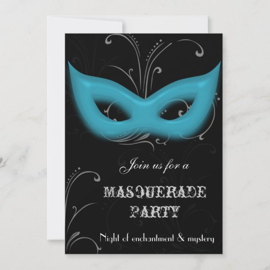 Uitnodiging Fantasy Masquerade feest (Voorkant)
