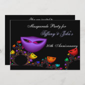 Uitnodiging Fantasy Masquerade-feest (Voorkant / Achterkant)