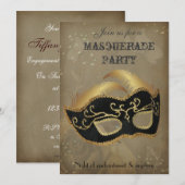 Uitnodiging Fantasy Masquerade-feest (Voorkant / Achterkant)