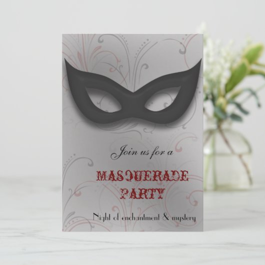 Uitnodiging Fantasy Masquerade feest (Staand voorkant)