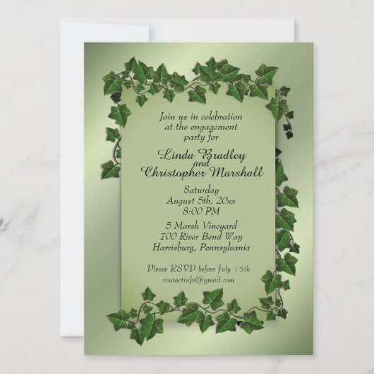 Uitnodiging Fantasy Vines Engagement Party (Voorkant)