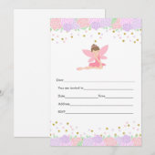 Uitnodiging fee roze goud invullen (Voorkant / Achterkant)