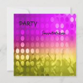 Uitnodiging Feest roze Rave (Voorkant)