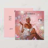 Uitnodiging Feest Showgirl Roze (Voorkant / Achterkant)