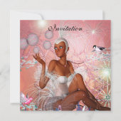 Uitnodiging Feest Showgirl Roze (Voorkant)