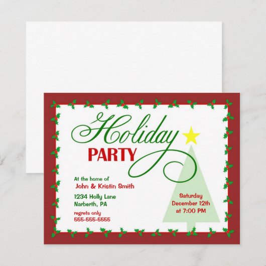 Uitnodiging feestdag (Voorkant / Achterkant)